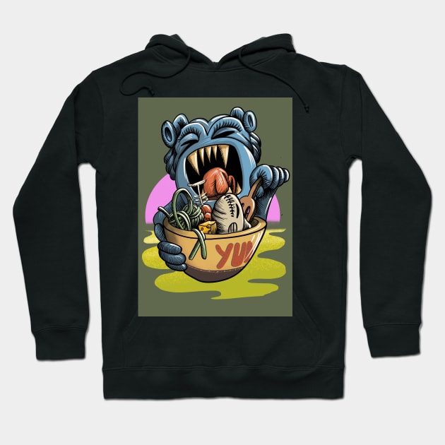 Yummy monster Hoodie by stephenignacio